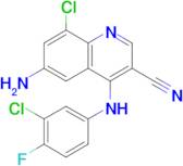 6-Amino-8-chloro-4-((3-chloro-4-fluorophenyl)amino)quinoline-3-carbonitrile