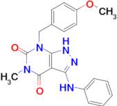 7-[(4-methoxyphenyl)methyl]-5-methyl-3-(phenylamino)-1H,4H,5H,6H,7H-pyrazolo[3,4-d]pyrimidine-4,...