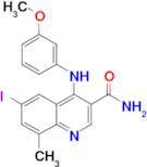 6-Iodo-4-(3-methoxyphenylamino)-8-methylquinoline-3-carboxamide