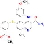 Methyl 3-(3-carbamoyl-4-(3-methoxyphenylamino)-8-methylquinolin-6-ylthio)benzoate