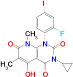 3-Cyclopropyl-1-(2-fluoro-4-iodophenyl)-5-hydroxy-6,8-dimethylpyrido[2,3-d]pyrimidine-2,4,7(1H,3...