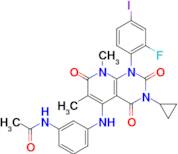 N-(3-(3-cyclopropyl-1-(2-fluoro-4-iodophenyl)-6,8-dimethyl-2,4,7-trioxo-1,2,3,4,7,8-hexahydropyrid…