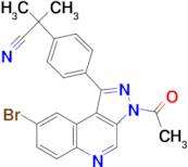 2-(4-(3-Acetyl-8-bromo-3H-pyrazolo[3,4-c]quinolin-1-yl)phenyl)-2-methylpropanenitrile