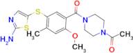 1-(4-(5-(2-Aminothiazol-5-ylthio)-2-methoxy-4-methylbenzoyl)piperazin-1-yl)ethanone