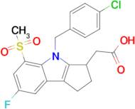 2-(4-(4-Chlorobenzyl)-7-fluoro-5-(methylsulfonyl)-1,2,3,4-tetrahydrocyclopenta[b]indol-3-yl)acetic…