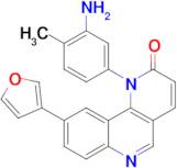 1-(3-amino-4-methylphenyl)-9-(furan-3-yl)benzo[h][1,6]naphthyridin-2(1H)-one