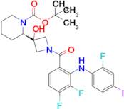 (R)-tert-butyl 2-(1-(3,4-difluoro-2-((2-fluoro-4-iodophenyl)amino)benzoyl)-3-hydroxyazetidin-3-yl)…