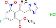 Methyl 5-fluoro-2-(2-(1-methyl-1H-1,2,4-triazol-5-yl)acetyl)-3-nitrobenzoate hydrochloride