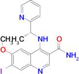 (R)-7-iodo-6-methoxy-4-((1-(pyridin-2-yl)ethyl)amino)quinoline-3-carboxamide