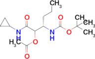 (3S)-3-((tert-butoxycarbonyl)amino)-1-(cyclopropylamino)-1-oxohexan-2-yl acetate