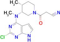 3-((3R,4R)-3-((2-chloro-7H-pyrrolo[2,3-d]pyrimidin-4-yl)(methyl)amino)-4-methylpiperidin-1-yl)-3-o…