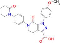1-(4-Methoxyphenyl)-7-oxo-6-(4-(2-oxopiperidin-1-yl)phenyl)-4,5,6,7-tetrahydro-1H-pyrazolo[3,4-c]pyridine-3-carboxylic acid