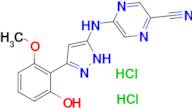 5-{[3-(2-hydroxy-6-methoxyphenyl)-1H-pyrazol-5-yl]amino}pyrazine-2-carbonitrile dihydrochloride
