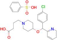 4-(4-((4-Chlorophenyl)(pyridin-2-yl)methoxy)piperidin-1-yl)butanoic acid compound with benzenesulf…