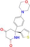 (6R)-6-[4-(morpholin-4-yl)phenyl]-6-(thiophen-3-yl)piperidine-2,4-dione