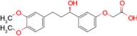 (R)-2-(3-(3-(3,4-dimethoxyphenyl)-1-hydroxypropyl)phenoxy)acetic acid