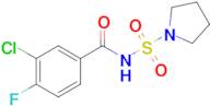 3-Chloro-4-fluoro-N-(pyrrolidin-1-ylsulfonyl)benzamide