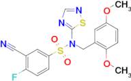 3-Cyano-N-(2,5-dimethoxybenzyl)-4-fluoro-N-(1,2,4-thiadiazol-5-yl)benzenesulfonamide