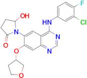 1-(4-((3-CHLORO-4-FLUOROPHENYL)AMINO)-7-(((S)-TETRAHYDROFURAN-3-YL)OXY)QUINAZOLIN-6-YL)-5-HYDROXYPYRROLIDIN-2-ONE