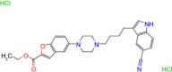 2-Benzofurancarboxylic acid, 5-[4-[4-(5-cyano-1H-indol-3-yl)butyl]-1-piperazinyl]-, ethyl ester, hydrochloride (1:2)