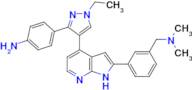 4-(4-(2-(3-((dimethylamino)methyl)phenyl)-1H-pyrrolo[2,3-b]pyridin-4-yl)-1-ethyl-1H-pyrazol-3-yl)a…