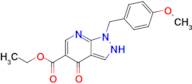 ethyl 1-[(4-methoxyphenyl)methyl]-4-oxo-1H,2H,4H-pyrazolo[3,4-b]pyridine-5-carboxylate