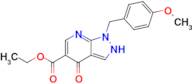 Ethyl 1-[(4-methoxyphenyl)methyl]-4-oxo-1H,2H,4H-pyrazolo[3,4-b]pyridine-5-carboxylate