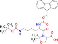 (S)-3-((S)-2-((((9H-Fluoren-9-yl)methoxy)carbonyl)amino)-6-((tert-butoxycarbonyl)amino)hexanoyl)-2,2-dimethyloxazolidine-4-carboxylic acid