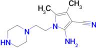1H-Pyrrole-3-carbonitrile, 2-amino-4,5-dimethyl-1-[2-(1-piperazinyl)ethyl]-