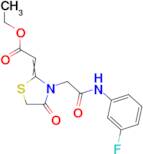 Ethyl 2-(3-(2-((3-fluorophenyl)amino)-2-oxoethyl)-4-oxothiazolidin-2-ylidene)acetate