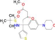 (S)-methyl 5-((S)-1,1-dimethylethylsulfinamido)-5-(4-morpholinophenyl)-3-oxo-5-(thiophen-3-yl)pent…