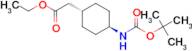 Cyclohexaneacetic acid, 4-[[(1,1-dimethylethoxy)carbonyl]amino]-, ethyl ester, trans-