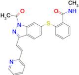 (E)-2-((1-Acetyl-3-(2-(pyridin-2-yl)vinyl)-1H-indazol-6-yl)thio)-N-methylbenzamide (Axitinib Impurity)