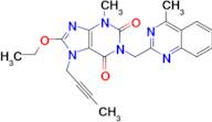 7-(But-2-yn-1-yl)-8-ethoxy-3-methyl-1-((4-methylquinazolin-2-yl)methyl)-1H-purine-2,6(3H,7H)-dione…