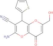 2-Amino-6-(hydroxymethyl)-8-oxo-4-(thiophen-2-yl)-4H,8H-pyrano[3,2-b]pyran-3-carbonitrile