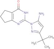 2-(5-Amino-3-tert-butyl-1H-pyrazol-1-yl)-3,5,6,7-tetrahydro-4H-cyclopenta[d]pyrimidin-4-one