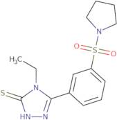 4-Ethyl-5-[3-(pyrrolidine-1-sulfonyl)phenyl]-4H-1,2,4-triazole-3-thiol