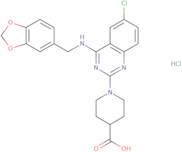 1-[4-(1,3-Benzodioxol-5-ylmethylamino)-6-chloroquinazolin-2-yl]piperidine-4-carboxylic acid hydrochloride
