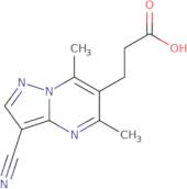 3-{3-Cyano-5,7-dimethylpyrazolo[1,5-a]pyrimidin-6-yl}propanoic acid