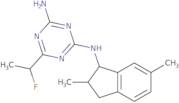 N2-[(1R,2S)-2,3-Dihydro-2,6-dimethyl-1H-inden-1-yl]-6-(1-fluoroethyl)-1,3,5-triazine-2,4-diamine