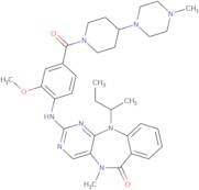 2-(Butan-2-yl)-5-({2-methoxy-4-[4-(4-methylpiperazin-1-yl)piperidine-1-carbonyl]phenyl}amino)-9-methyl-2,4,6,9-tetraazatricyclo[9.4. 0.0³,⁸]pentadeca-1(15),3,5,7,11,13-hexaen-10-one