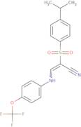 2-((4-(isopropyl)phenyl)sulfonyl)-3-((4-(trifluoromethoxy)phenyl)amino)prop-2-enenitrile