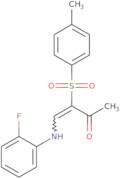 4-((2-fluorophenyl)amino)-3-((4-methylphenyl)sulfonyl)but-3-en-2-one