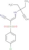 3-((1,1-diethylprop-2-ynyl)amino)-2-((4-chlorophenyl)sulfonyl)prop-2-enenitrile