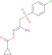 2-amino-1-aza-3-((4-chlorophenyl)sulfonyl)prop-1-enyl cyclopropanecarboxylate