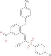 2-((4-chlorophenyl)sulfonyl)-3-(2-(4-methylphenylthio)-5-nitrophenyl)prop-2-enenitrile