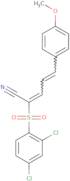 2-((2,4-dichlorophenyl)sulfonyl)-5-(4-methoxyphenyl)penta-2,4-dienenitrile