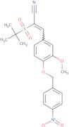 2-((tert-butyl)sulfonyl)-3-(3-methoxy-4-((4-nitrophenyl)methoxy)phenyl)prop-2-enenitrile
