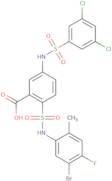 2-[(5-Bromo-4-fluoro-2-methylphenyl)sulfamoyl]-5-[(3,5-dichlorophenyl)sulfonylamino]benzoic acid