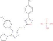 3-(4-Methylphenyl)-5-({[4-(4-methylphenyl)-5-(pyrrolidin-1-yl)-4H-1,2,4-triazol-3-yl]sulfanyl}methyl)-1,2,4-oxadiazole phosphate